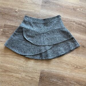 Heather Grey Wool Mini-Skirt